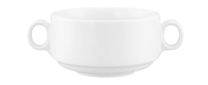 Weiße Kaffeetasse mit Doppelgriffen