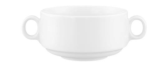 Weiße Kaffeetasse mit Doppelgriffen