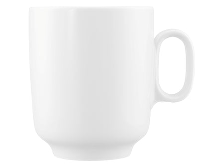 Weiße Kaffeetasse mit Henkel