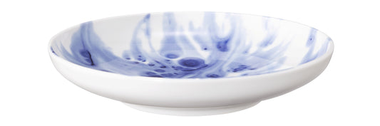 Weiße Schale mit blauem Muster