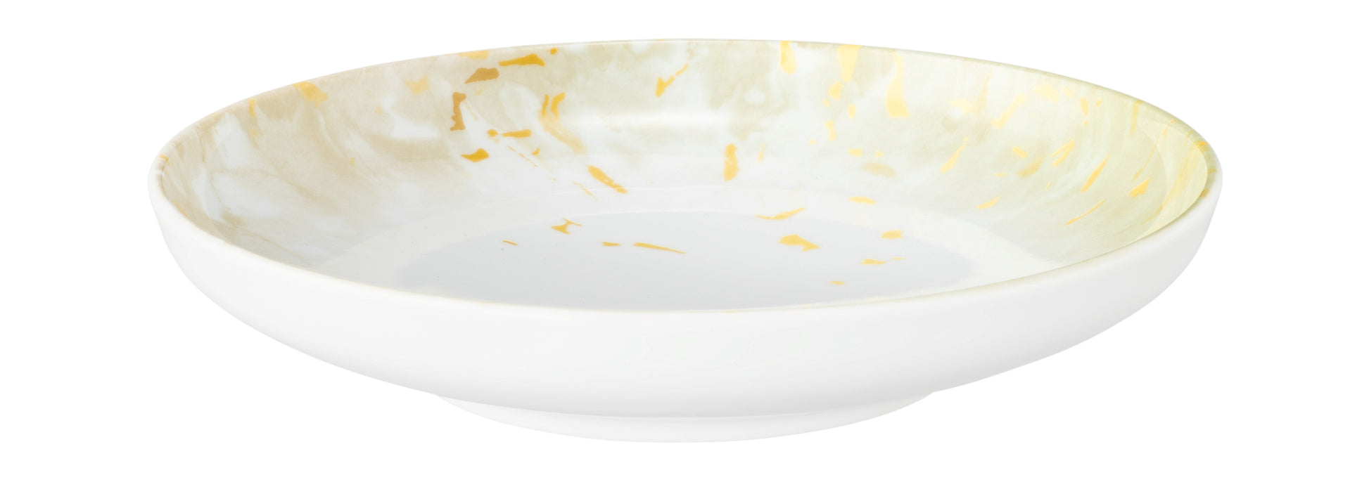 Weiße Schale mit goldenen Akzenten
