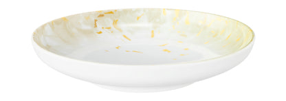 Weiße Schale mit goldenen Akzenten