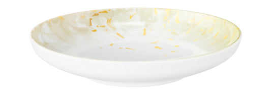 Weiße Schale mit goldenen Akzenten