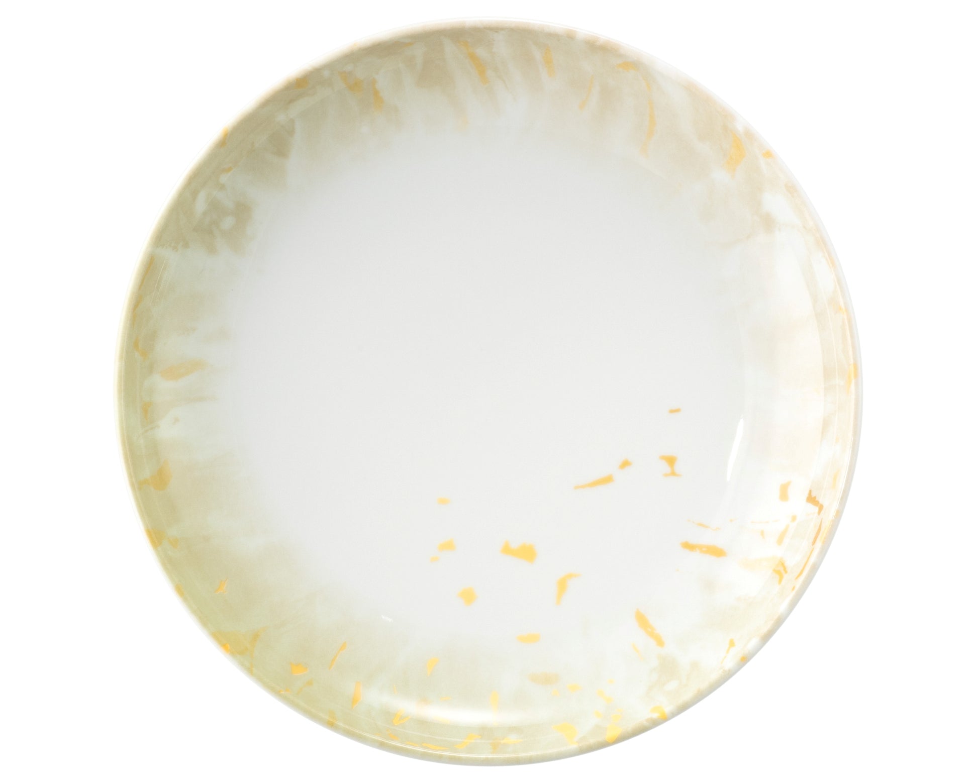 Weiße Schale mit goldenen Akzenten
