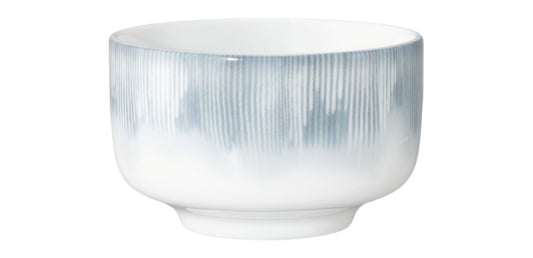 Weiße Schale mit blauen Streifen