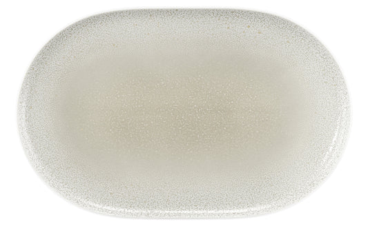 Ovaler, leerer, heller Gastronomieteller.