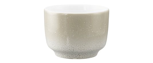 Beige Keramikbecher mit Sprenkeln