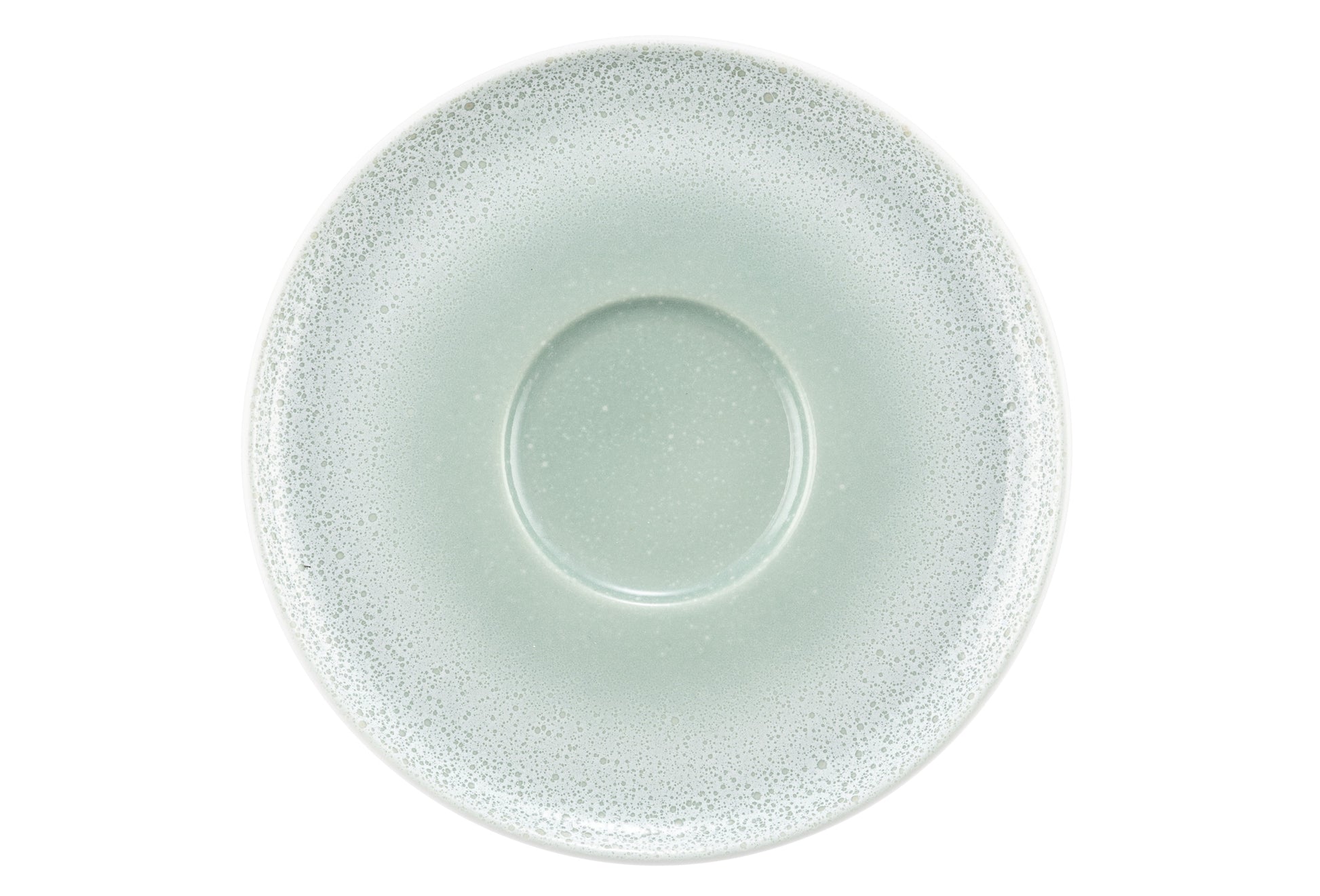 Top-Ansicht: Glas mit Schaum