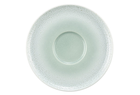 Top-Ansicht: Glas mit Schaum