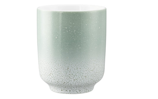 Grüner Keramik-Becher mit Sprenkeln