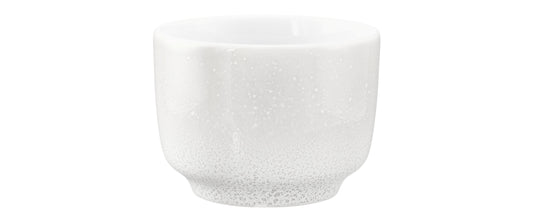 Weiße Keramikschale mit Wasserflecken