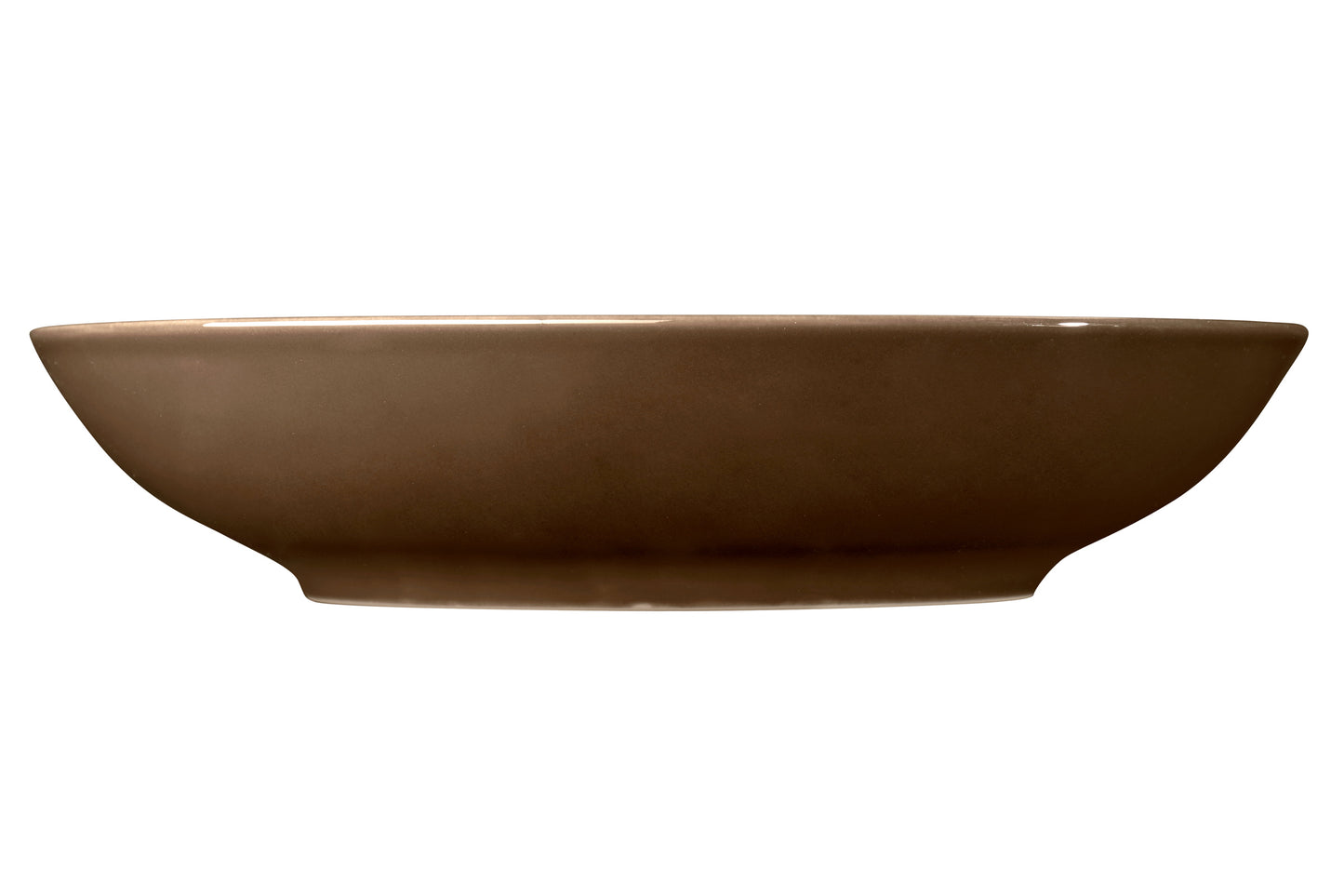 Braune Schale aus Keramik, leer.