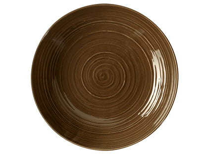 Braune Schale aus Keramik, leer.