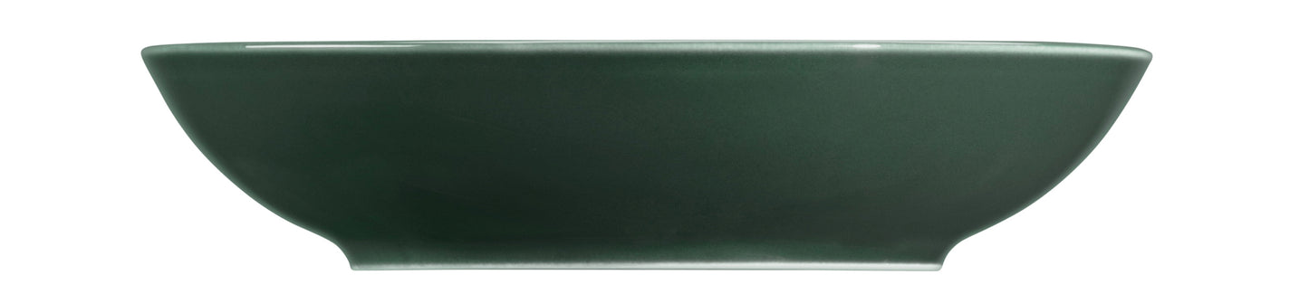 Dunkelgrüne Schale aus Keramik.