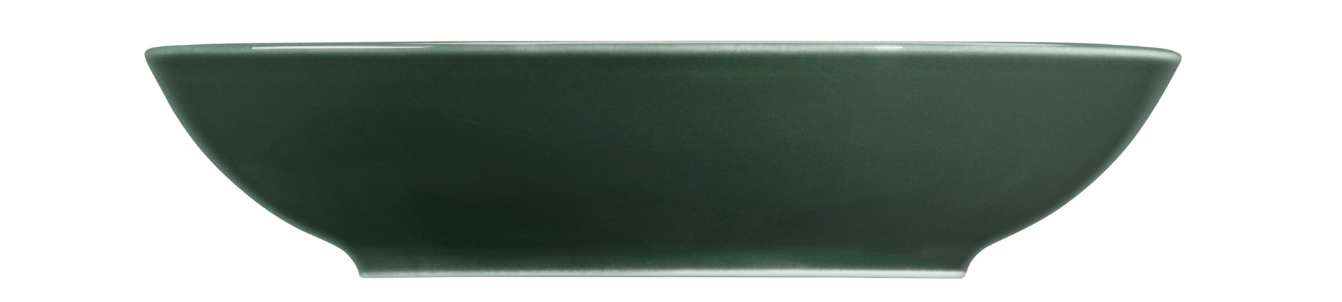 Dunkelgrüne Schale aus Keramik.