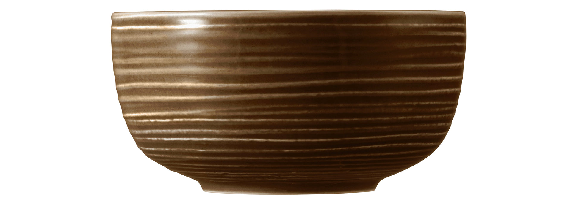 Braune Keramikschale mit Rillen