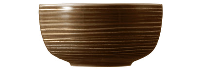 Braune Keramikschale mit Rillen
