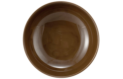 Braune Keramikschale mit Rillen
