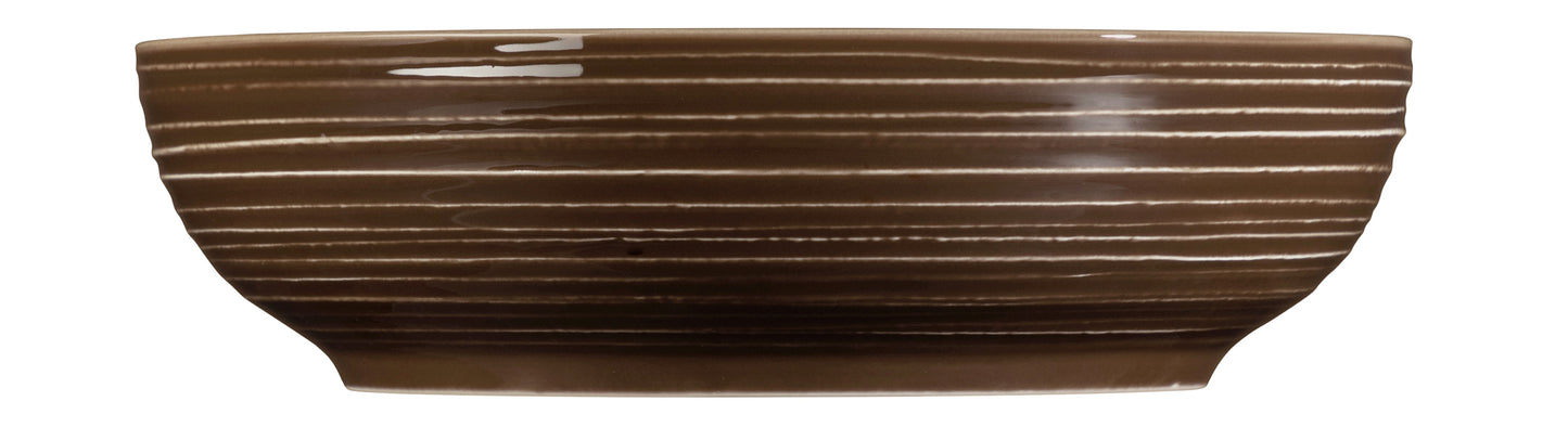 Braune Schale mit Streifenmuster