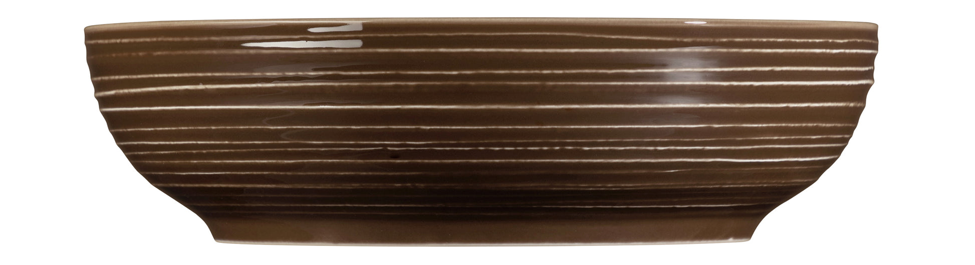 Braune Schale mit Streifenmuster