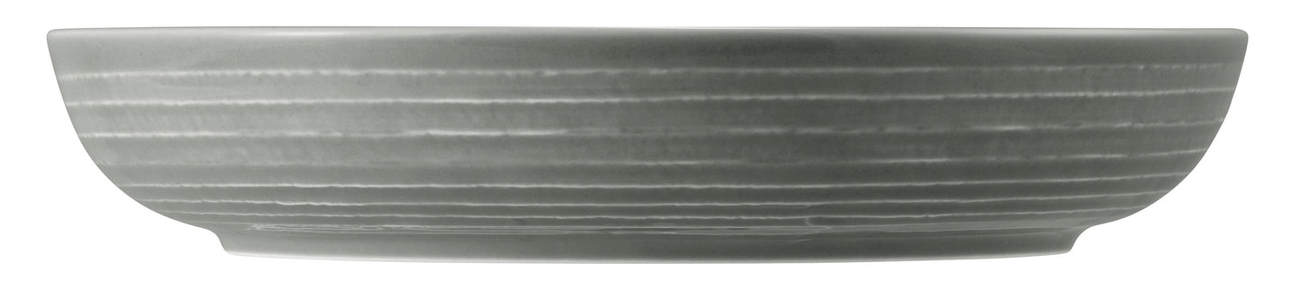 Graue Schale aus Keramik, leer.