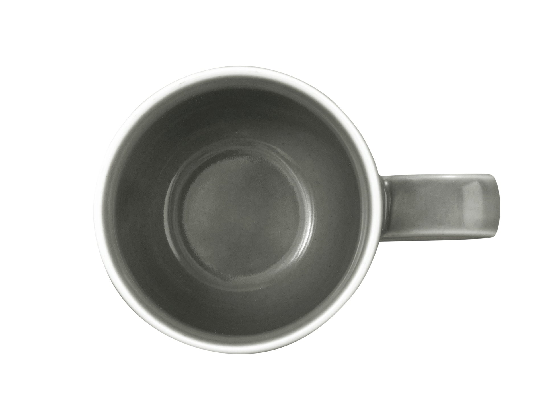 Graue Kaffeetasse aus Keramik.
