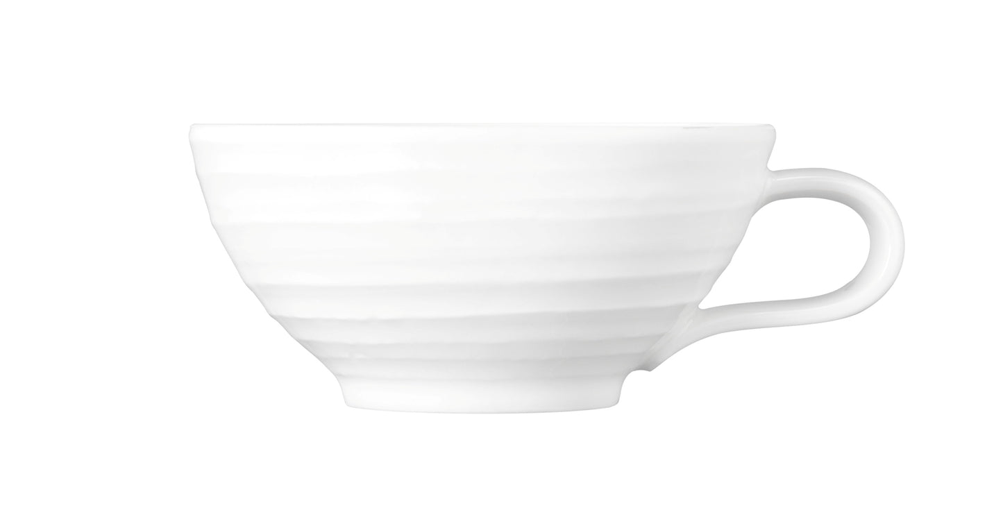 Weiße Kaffeetasse aus Porzellan