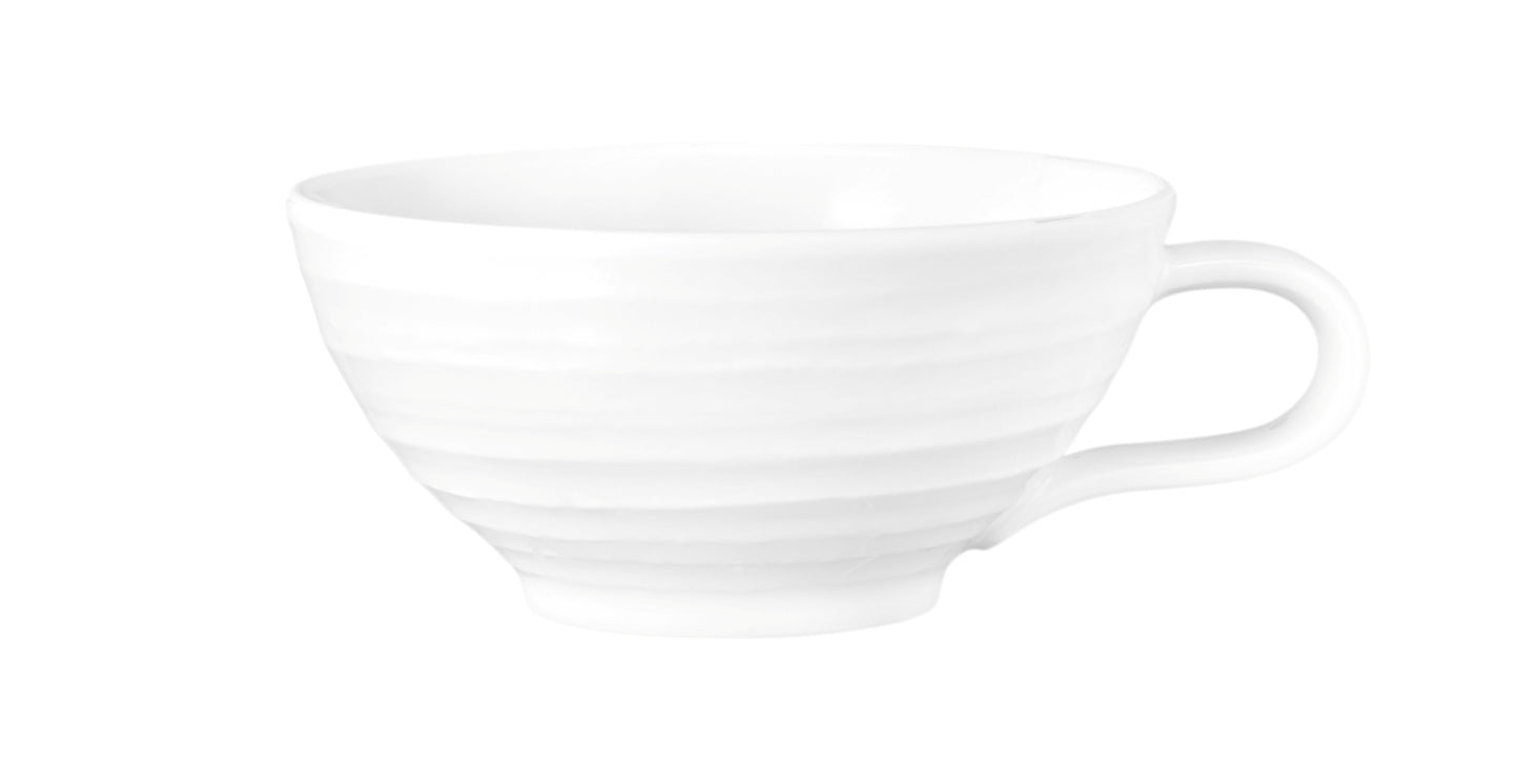 Weiße Kaffeetasse aus Porzellan
