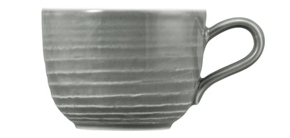 Graue Kaffeetasse aus Keramik.