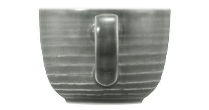Graue Kaffeetasse aus Keramik.