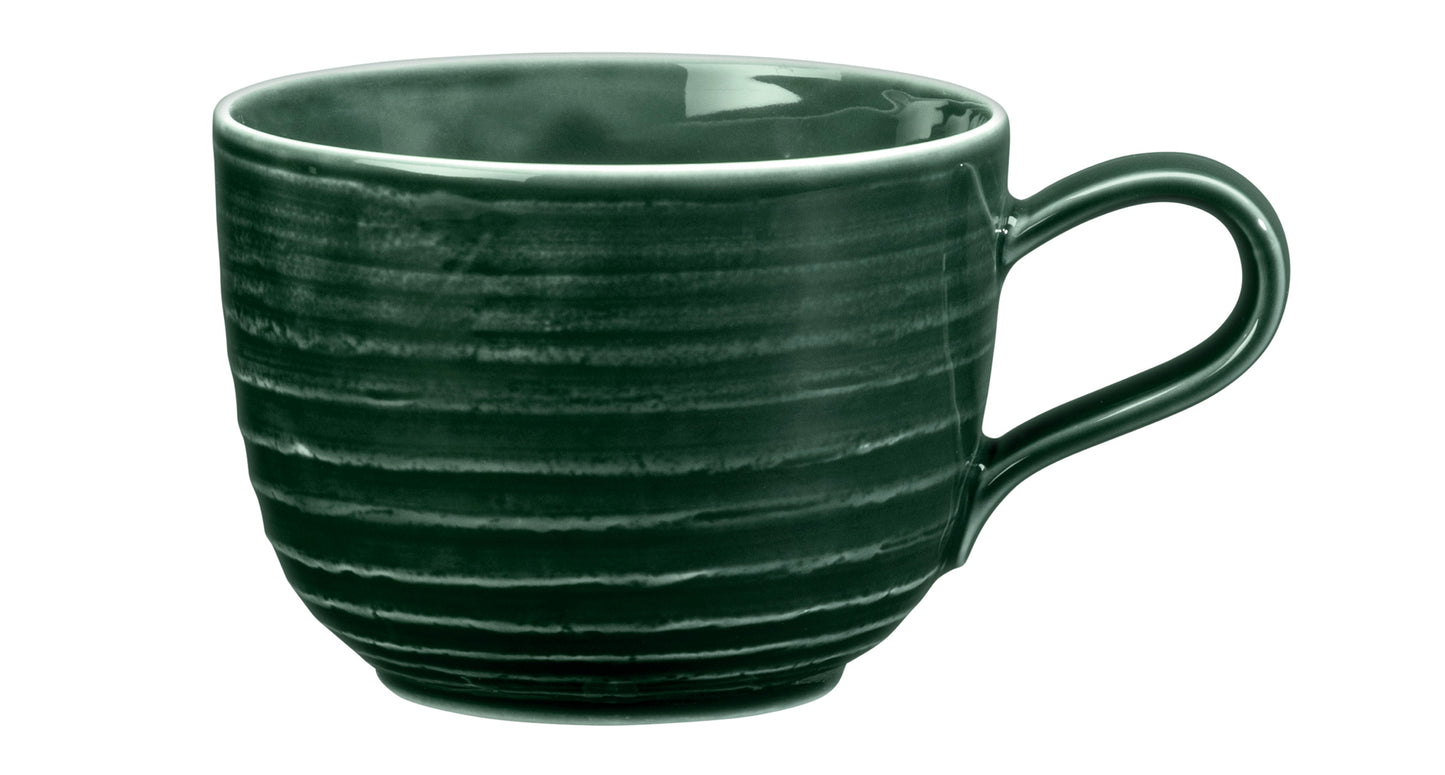 Grüne Kaffeetasse, Nahaufnahme, B2B Gastronomie
