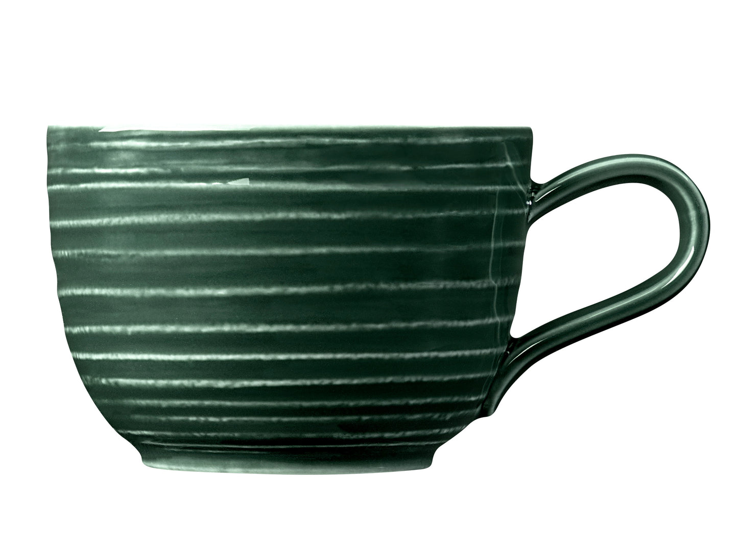Grüne Tasse mit Henkel, leer