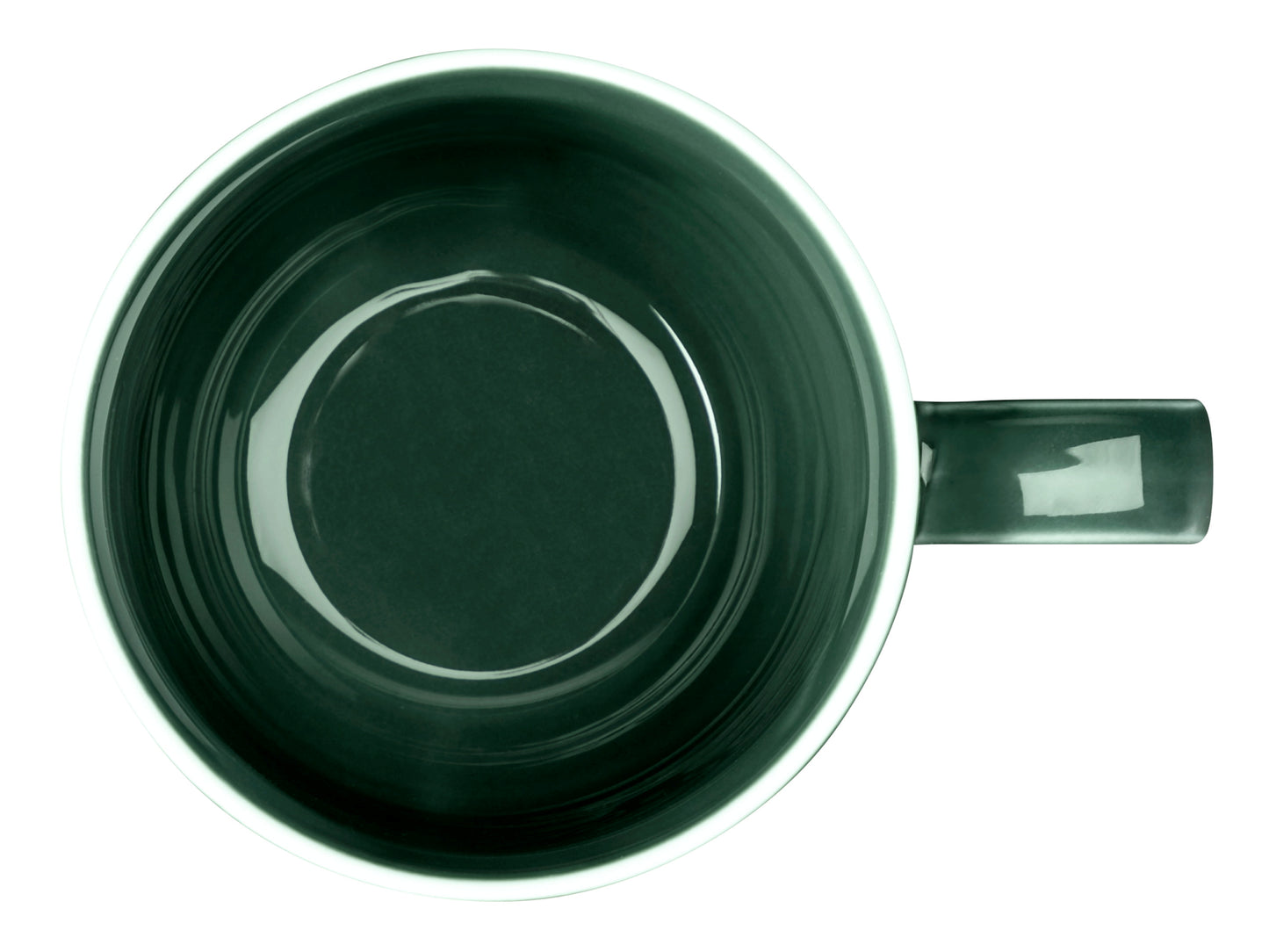 Grüne Tasse mit Henkel, leer