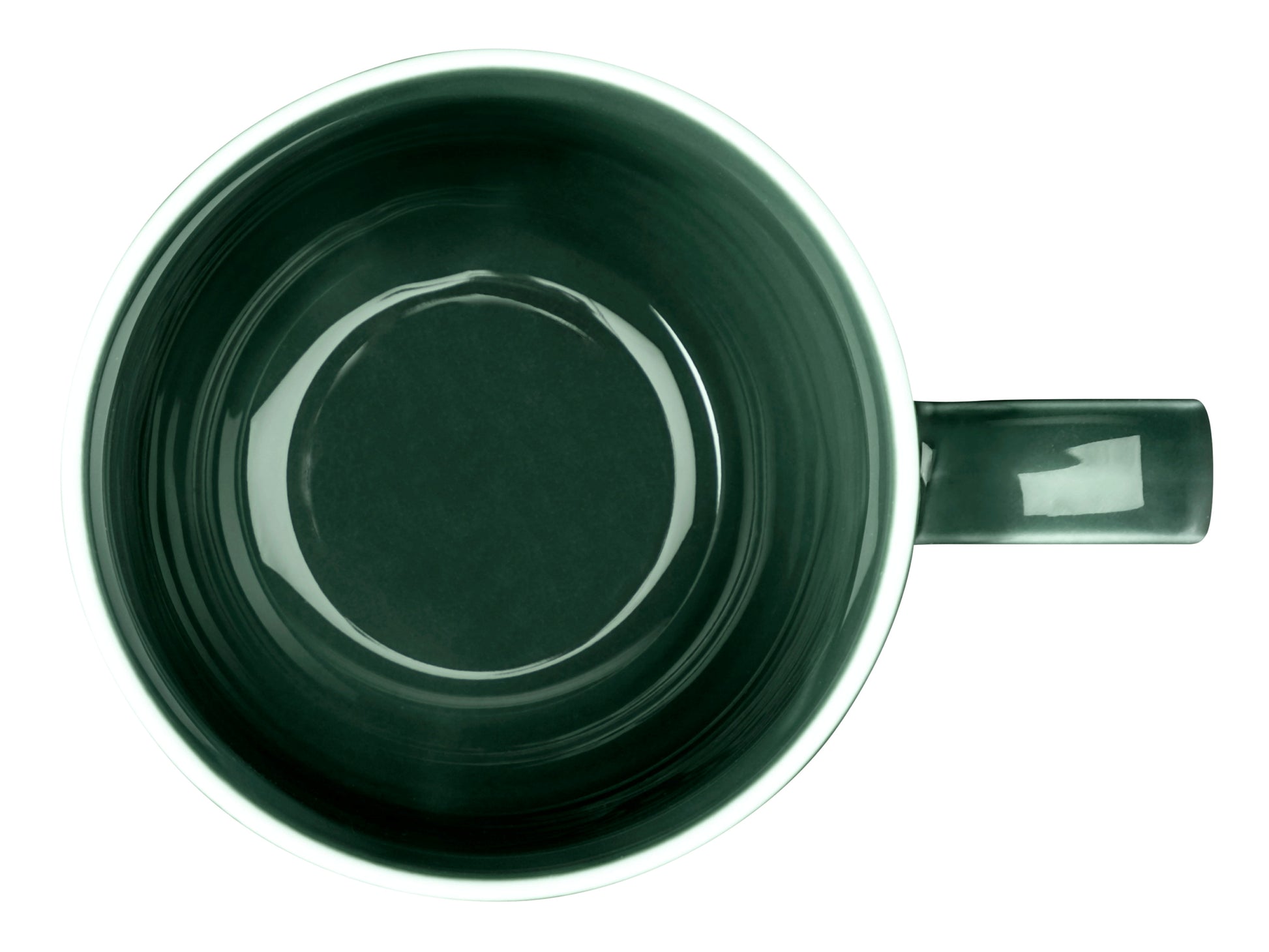 Grüne Tasse mit Henkel, leer