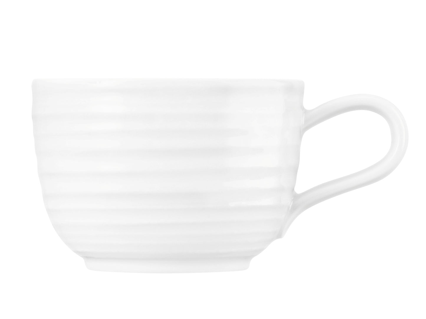Weiße Tasse aus Porzellan, leer