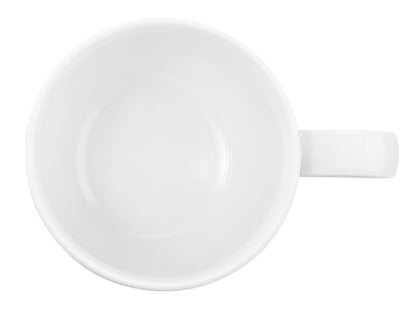 Weiße Tasse aus Porzellan, leer
