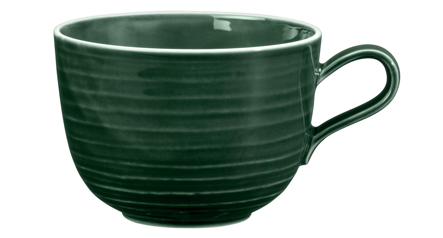 Grüne Kaffeetasse, Nahaufnahme, B2B Gastronomie