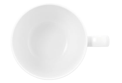 Weiße Porzellantasse mit Henkel