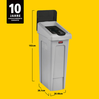 Slim Jim® Recyclingstation, 3 Abfallarten, Schwarz/Blau/Grün