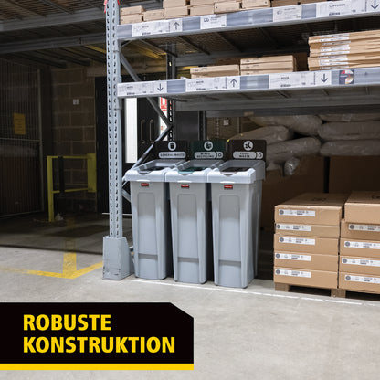 Slim Jim® Recyclingstation, 3 Abfallarten, Schwarz/Blau/Gelb