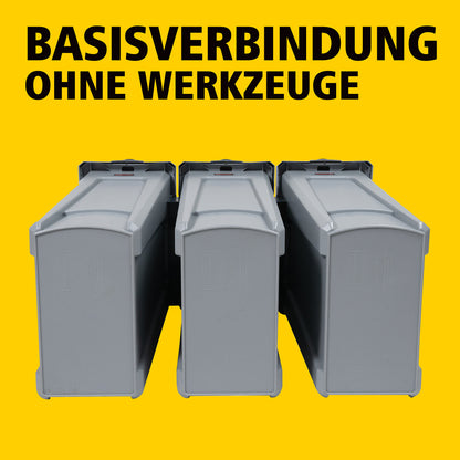 Slim Jim® Recyclingstation, 3 Abfallarten, Schwarz/Blau/Gelb