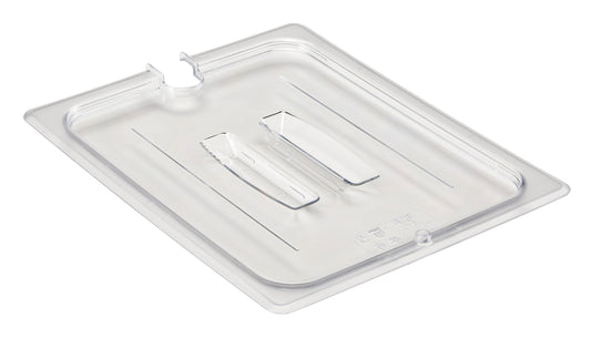 Transparenter Deckel mit Griffen.