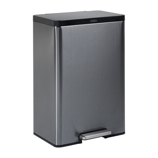 Edelstahl‑Tretabfalleimer, 45 l, anthrazitfarben