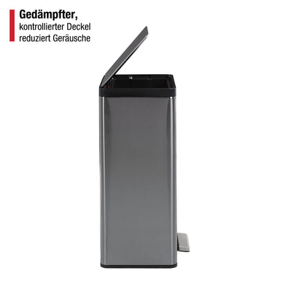 Edelstahl‑Tretabfalleimer, 45 l, anthrazitfarben