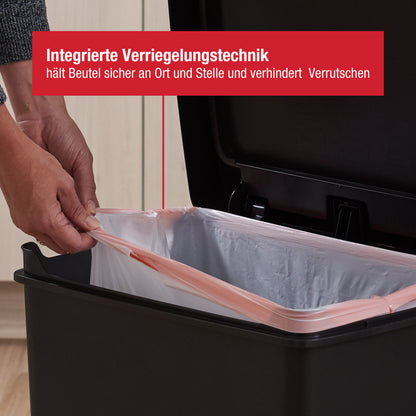 Rechteckiger Tretabfalleimer aus Kunststoff, 46 l, anthrazitfarben