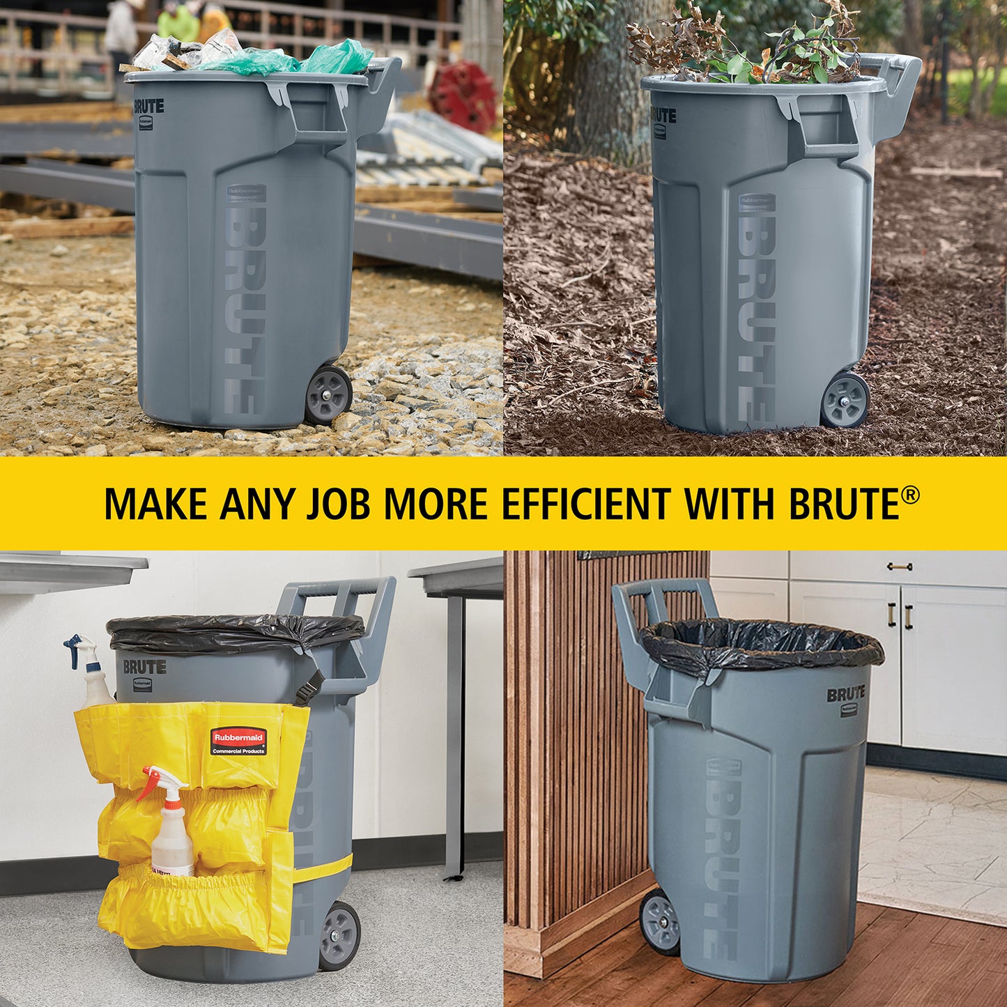 BRUTE® Rundbehälter mit Luftkanälen auf Rädern, 167 l