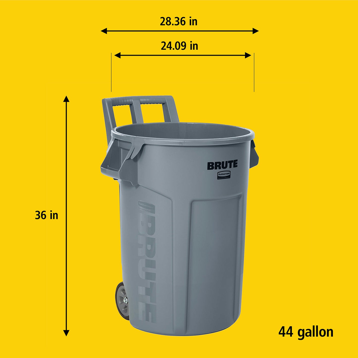BRUTE® Rundbehälter mit Luftkanälen auf Rädern, 167 l