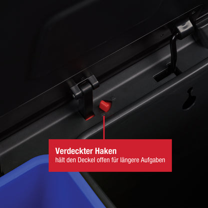 Edelstahl‑Tretabfalleimer mit 2 Innenbehältern für Abfall & Recycling, 60 l, anthrazitfarben