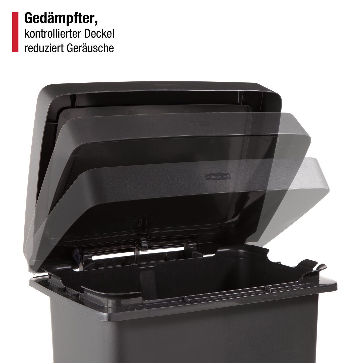Rechteckiger Tretabfalleimer aus Kunststoff, Doppelbehälter für Abfall & Recycling, 71 l, anthrazitfarben