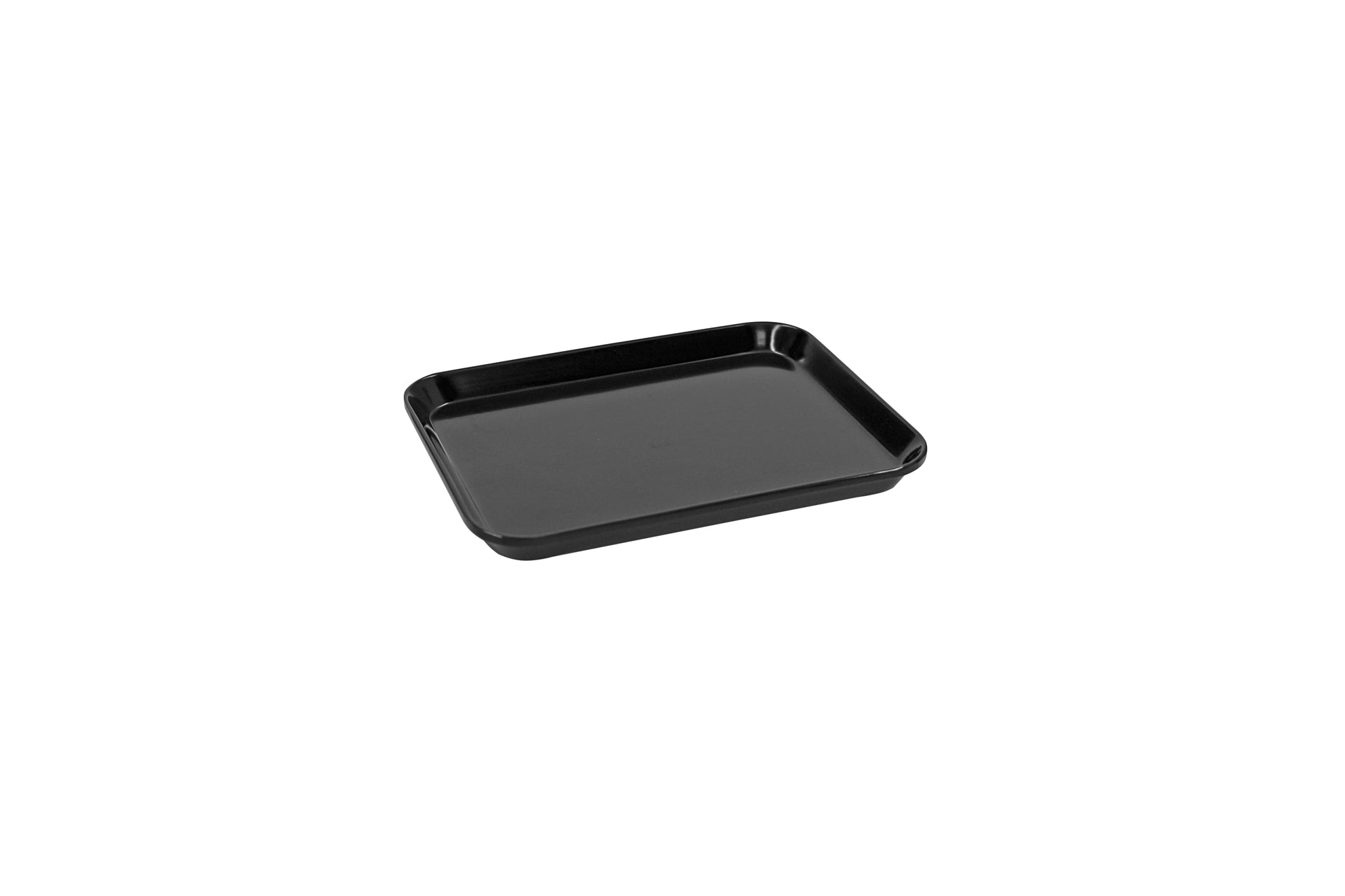 Schwarzes Serviertablett für Gastronomie.